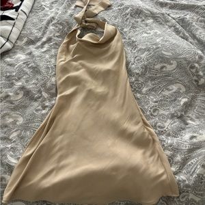 Zara nude cowl neck dress with open back